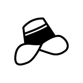 sun hat icon solid style vector