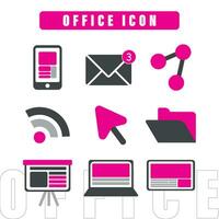 Set of different office icons Vector illustration