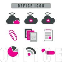 Set of different office icons Vector illustration