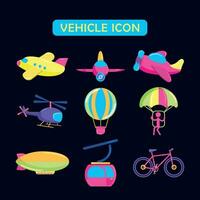 Set of different vehicle icons Vector illustration