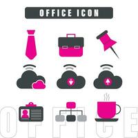 Set of different office icons Vector illustration