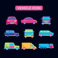 Set of different vehicle icons Vector illustration