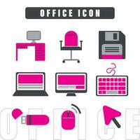 Set of different office icons Vector illustration