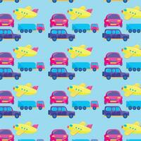 pattern background with vehicle icons Vector illustration