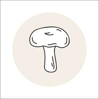 seta línea icono negro contorno en círculo. vector ilustración aislado russula en garabatear estilo.