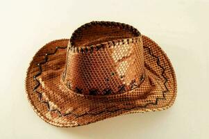 a cowboy hat made from copper photo