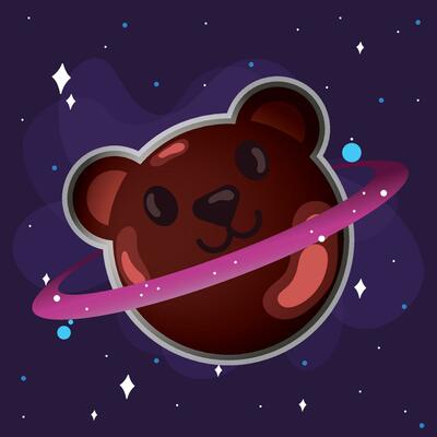 Isolated abstract plantet gummy bear shape Cosmic star Vector illustration