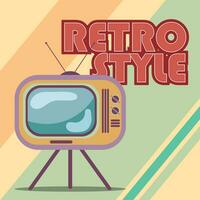 Retro and nostalgic background with television device Vector illustration