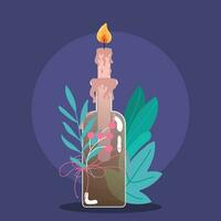 Isolated aromatherapy candle on a bottle Vector illustration