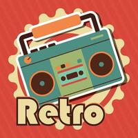 Retro and nostalgic background with a radio Vector illustration