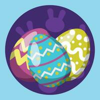 Isolated group of realistic easter eggs Vector illustration