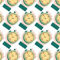 Chronometer clock icon Pattern background Vector illustration