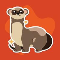 Isolated cute ferret cartoon character Vector illustration