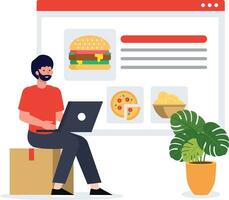 Food ordering and delivery vector