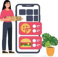 Food ordering and delivery vector