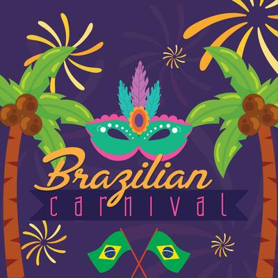 Colored brazil carnaval poster Vector illustration
