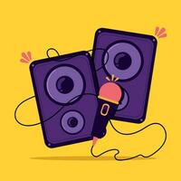 Musician professions concept Speakers and microphone Vector illustration