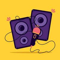 Musician professions concept Speakers and microphone Vector illustration