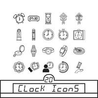 Set of different clock icons Vector illustration