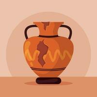 Isolated empty broken artisan vase icon Vector illustration