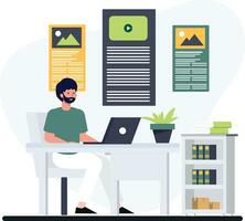 Content Creators and Blog Writing concepts vector
