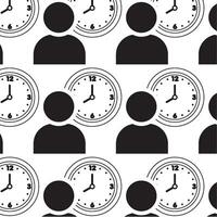 Person with wall watch icon Pattern background Vector illustration