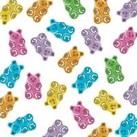 Pattern white background with gummy bears Vector illustration