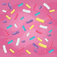 Pink background with different candies Vector illustration