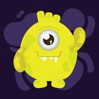 Isolated cute colored monster character Vector illustration