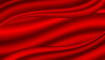 Abstract background, elegant red fabric or liquid waves or folds of satin silk background. Red silk cloth. vector