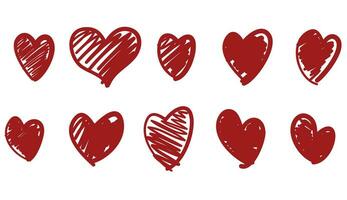 Heart set on a white background. vector