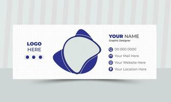 minimal style and Standard simple email signature template in horizontal design vector