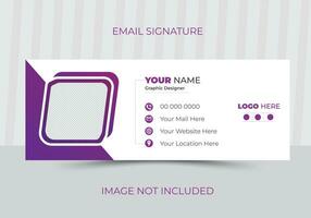 minimal style and Standard simple email signature template in horizontal design vector