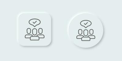 Public line icon in neomorphic design style. Social signs vector illustration.