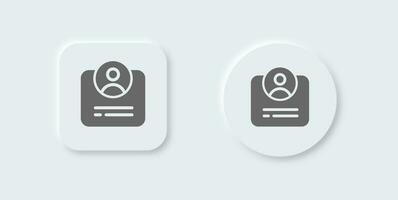 Registration solid icon in neomorphic design style. New user signs vector illustration.