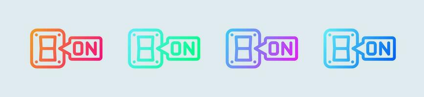 Switch on line icon in gradient colors. Buttons signs vector illustration.