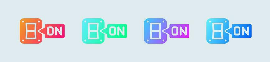 Switch on solid icon in gradient colors. Buttons signs vector illustration.