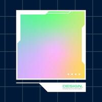 Futuristic square gradient background. Social media frame vector illustration.