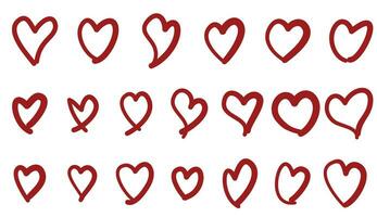 Heart set on a white background. vector