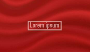 Abstract background, elegant red fabric or liquid waves or folds of satin silk background. Red silk cloth. vector