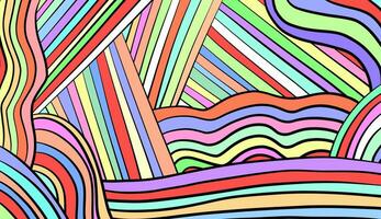 Hand drawn abstract rainbow pattern gradient background, vector illustration.