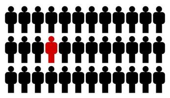 The graphic shows the differences, people vector