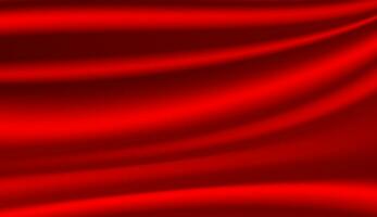 Abstract background, elegant red fabric or liquid waves or folds of satin silk background. Red silk cloth. vector