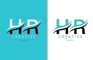 HR Letter Logo Design with Background and Creative company logo. Modern Lettering Fashion Design. Vector illustration