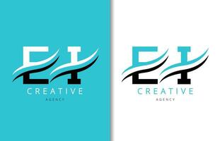 E I Letter Logo Design with Background and Creative company logo. Modern Lettering Fashion Design. Vector illustration