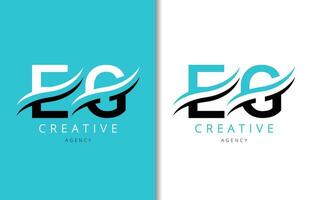 E G Letter Logo Design with Background and Creative company logo. Modern Lettering Fashion Design. Vector illustration