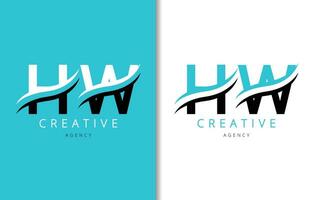 h w letra logo diseño con antecedentes y creativo empresa logo. moderno letras Moda diseño. vector ilustración