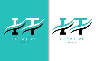 IT Letter Logo Design with Background and Creative company logo. Modern Lettering Fashion Design. Vector illustration