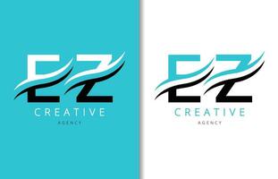 E Z Letter Logo Design with Background and Creative company logo. Modern Lettering Fashion Design. Vector illustration