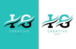 I G Letter Logo Design with Background and Creative company logo. Modern Lettering Fashion Design. Vector illustration